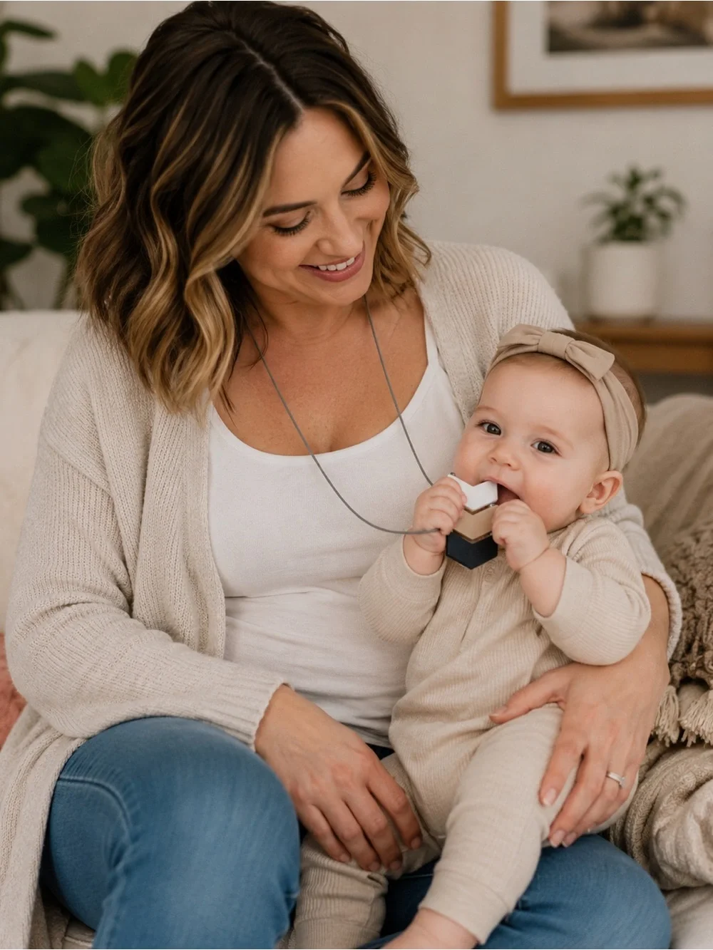 Itzy Ritzy Chevron Teething Necklace